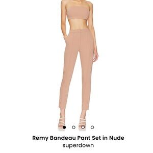 Superdown Remy Bandeau Pant Set in Nude